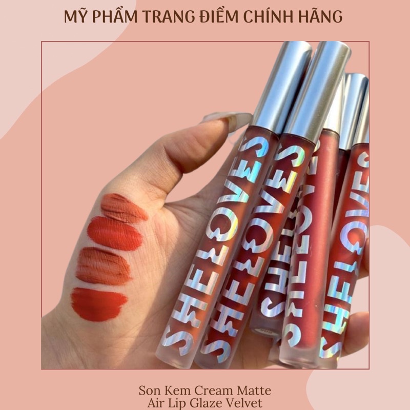 Son Kem Mịn Môi, Lâu Trôi, Chống Thấm Nước Cream Matte Air Lip Glaze Velvet