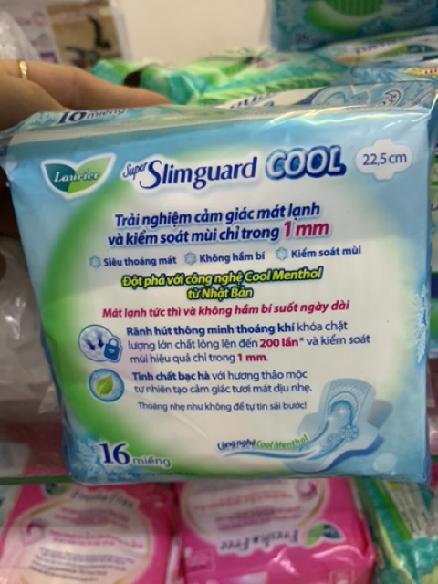 [ Combo] 4 gói Laurier Slimguard COOL băng vệ sinh cao cấp gói 16 m