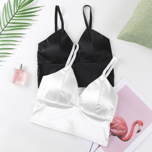 Áo Ngực Dáng Dài Satin Mềm Mại Đệm Mỏng Nâng Ngực Quyến Rũ DAN L&amp;U 3313