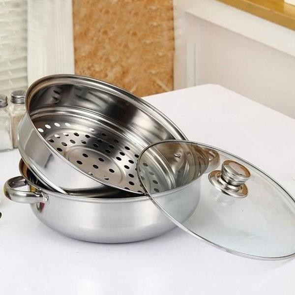 Bộ xửng hấp inox 28cm - nồi hấp đa năng 2 tầng cao cấp