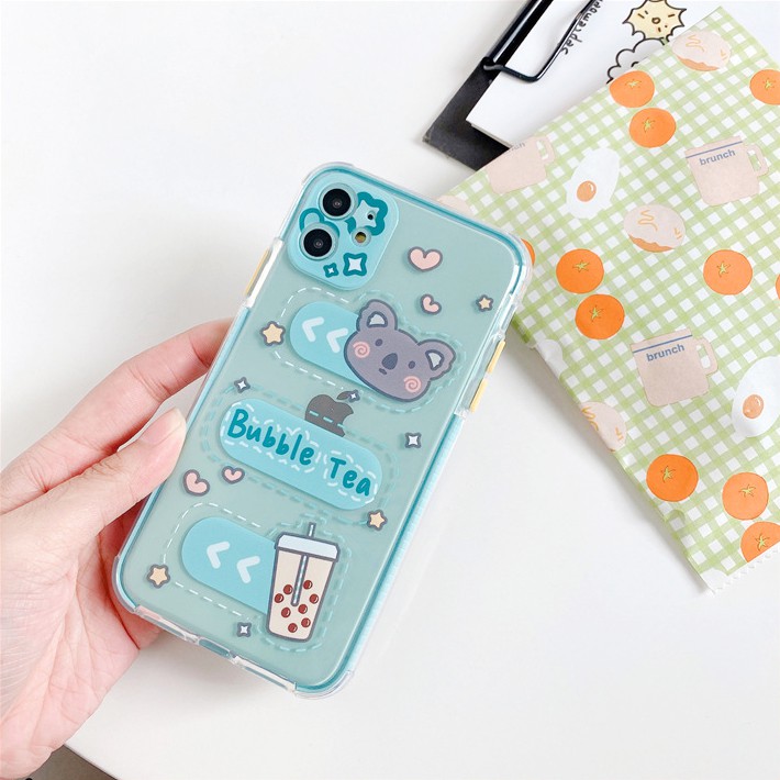 Ốp lưng iphone Bubble Tea viền màu chống trượt 6/6plus/6s/6splus/7/7plus/8/8plus/x/xr/xs/11/12/13/pro/max/plus/promax | BigBuy360 - bigbuy360.vn