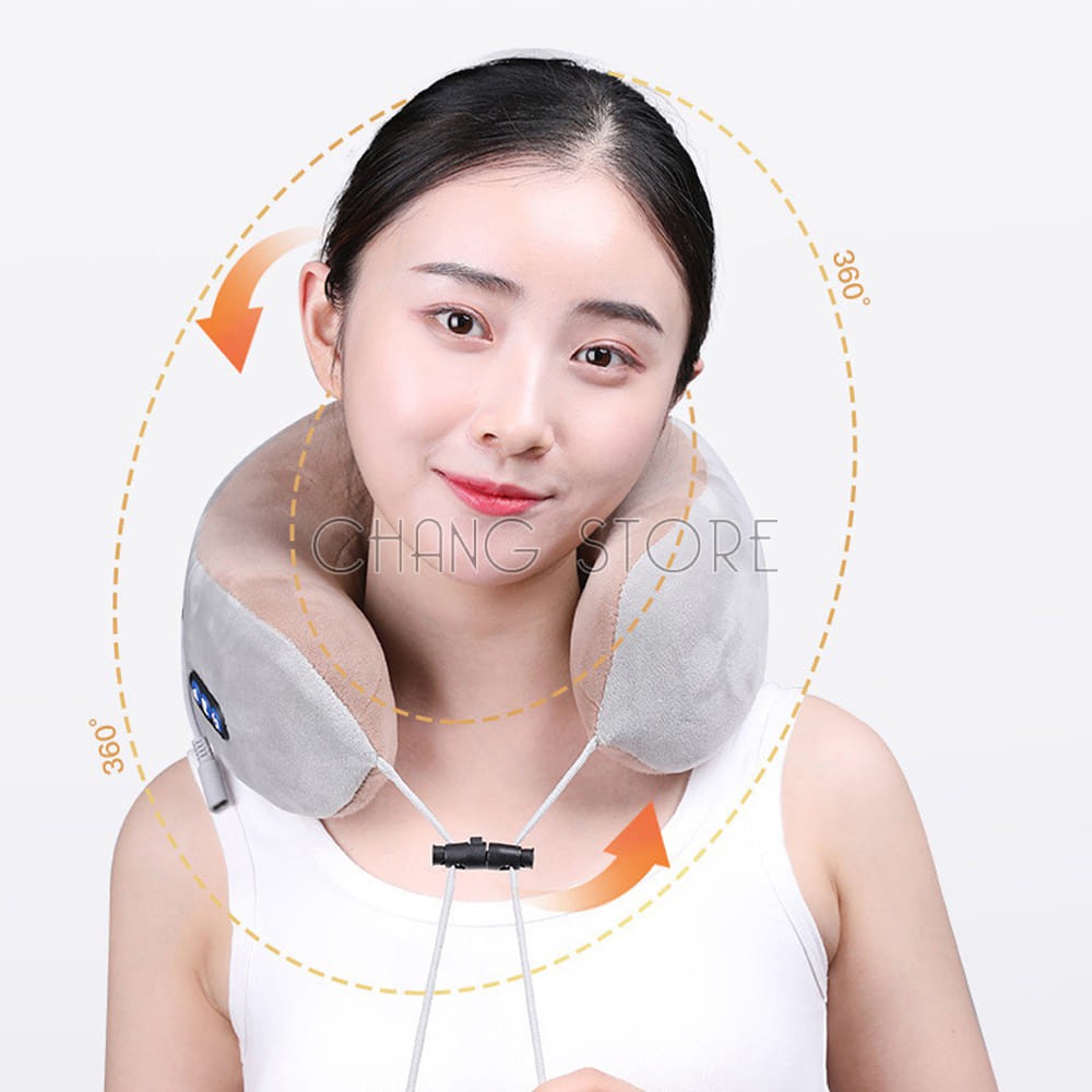 Máy Massage Cổ Hồng Ngoại Tích Điện, Gối Massage Cổ Hồng Ngoại Cao Cấp - Bảo Hành 12 Tháng