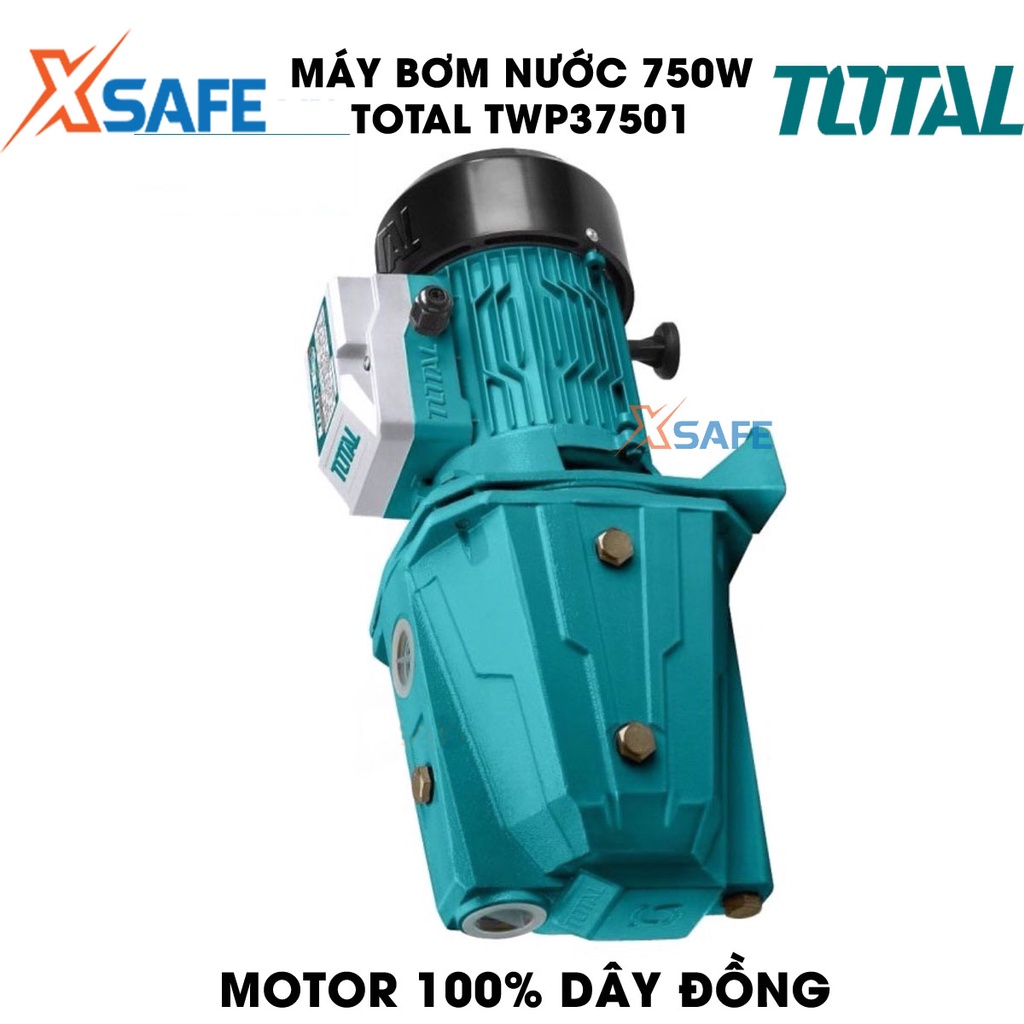 Máy bơm nước 750W TOTAL TWP37501 motor dây đồng Máy bơm nước Total chiều cao bơm tối đa 45m, lưu lượng tối đa 60 lít/ph