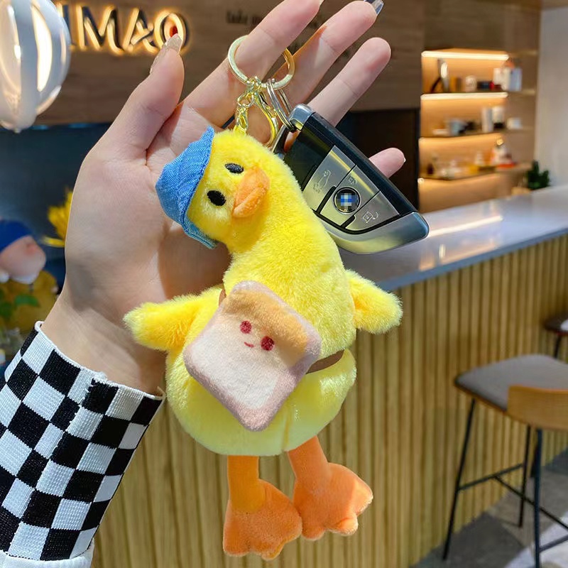 Móc Khóa Hình Chú Vịt Hoạt Hình Nhồi Bông Đáng Yêu