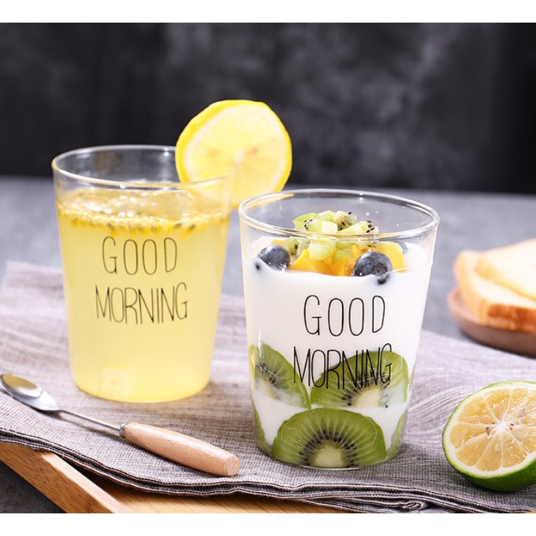 Cốc Goodmoning thủy tinh chịu nhiệt xuất Nhật 400ml