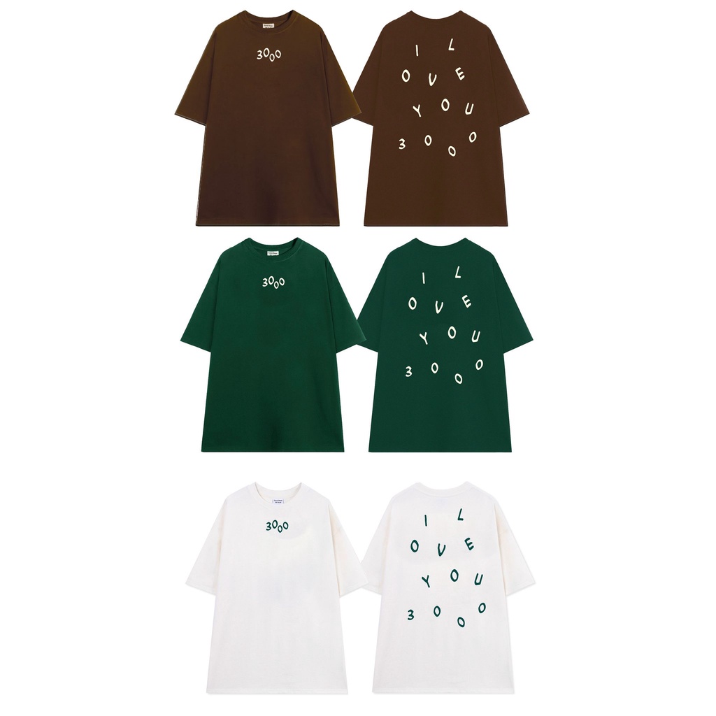 ÁO THUN FF FORM RỘNG I LOVE YOU 3000, VẢI THUN 2 CHIỀU 100% COTTON 250G