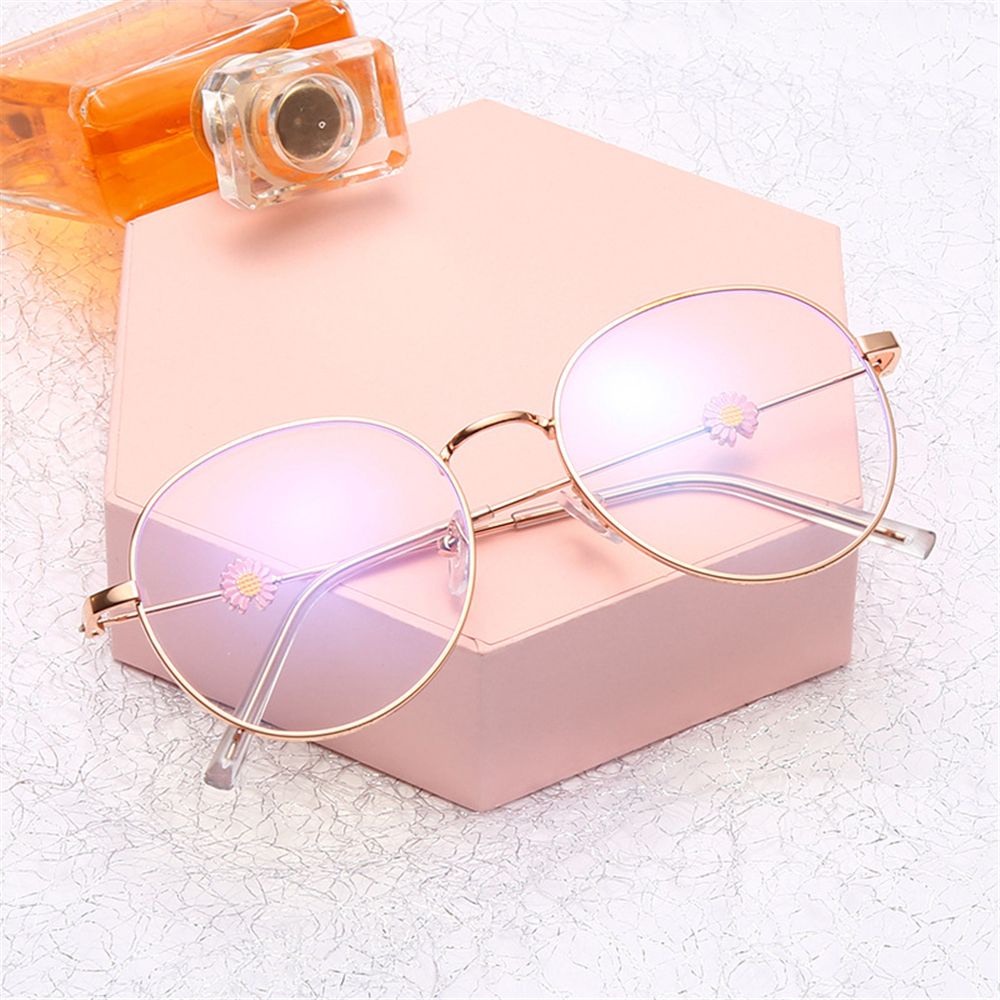 Mắt kính gọng tròn kim loại chống tia UV thiết kế thời trang độ cận từ 1.0~-4.0