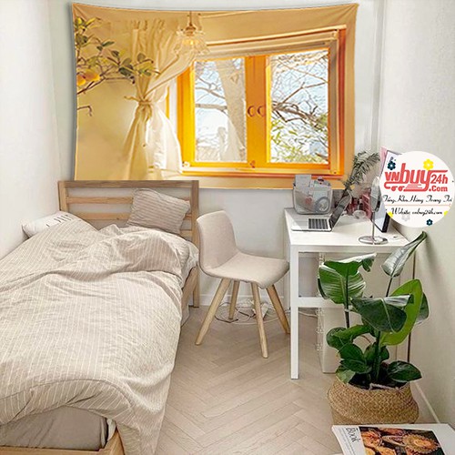 [MẪU MỚI - SẴN] Vải Treo Tường Trang Trí, vải siêu dày, họa tiết cửa sổ tạo không gian mở cho phòng ngủ | BigBuy360 - bigbuy360.vn