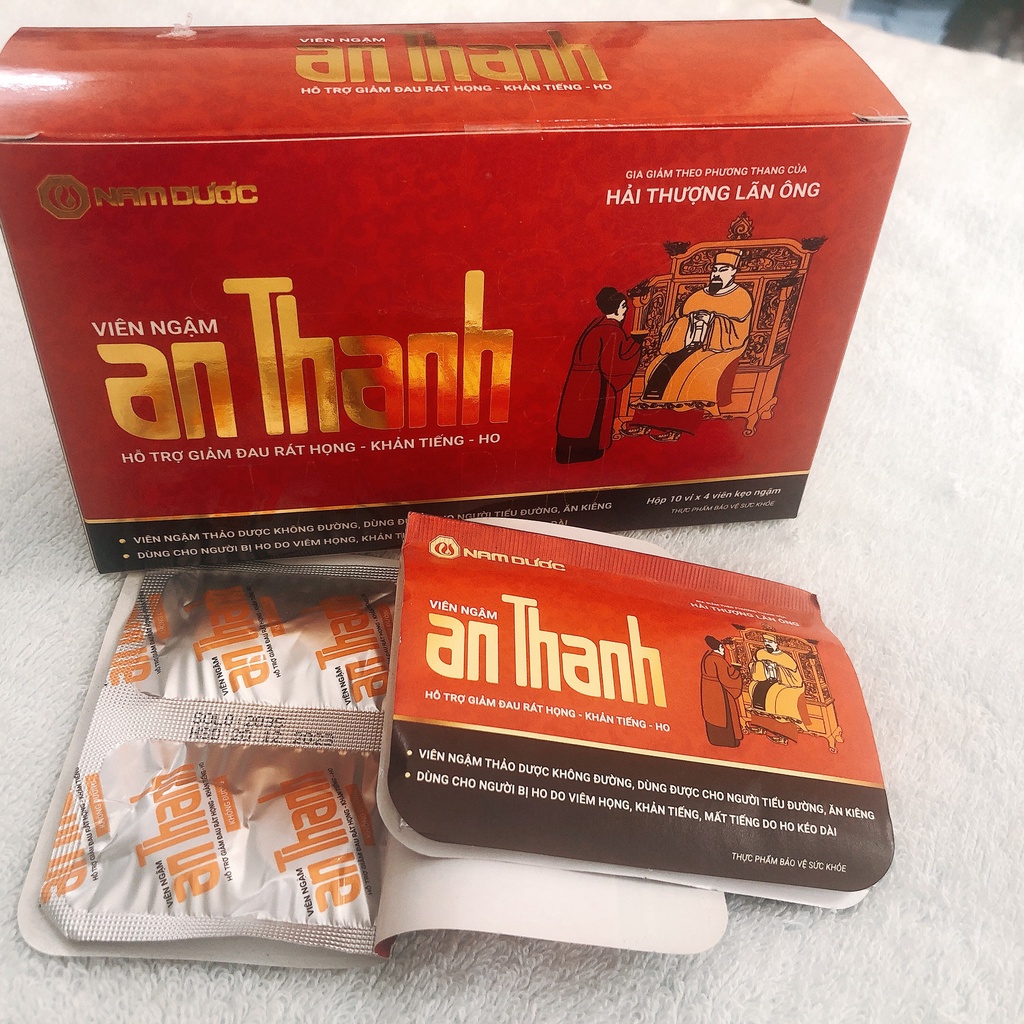 Viên ngậm An Thanh, giảm đau rát họng, khàn tiếng, ho khò khè