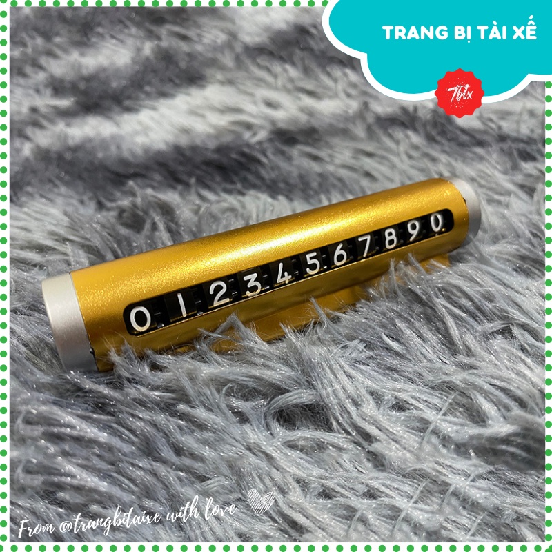Bảng số điện thoại ô tô có trục quay cao cấp kim loại ghi lại số phone gắn trên taplo xe hơi lúc đỗ xe tránh xung đột TQ