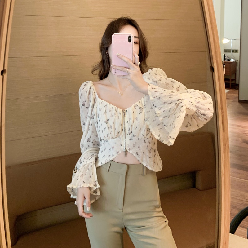 Áo NgắN Tay In Hoa ThờI Trang Cho Nữ