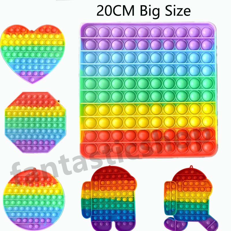 20CM Big Size Push Pops 💝Tiktok bong bóng giải tỏa căng thẳng độc đáo sáng  pop it đồ chơi tạo Push Pop Fidget Toy Bubble Unicorn Among US Rainbow Đồ Chơi Đồ Chơi Pop It