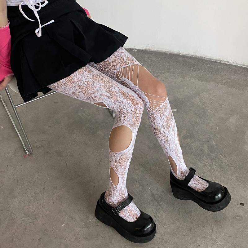 Xixi Quần Tất Lưới Thiết Kế Độc Đáo Phong Cách Gothic Harajuku Cho Nữ