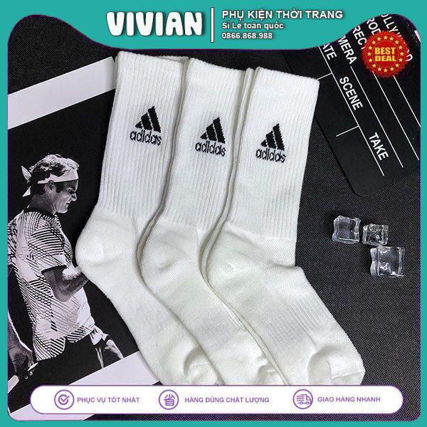 Vớ ADIDAS cổ cao [ XUẤT DƯ ] Tất Adidas cao cổ, Dày dặn, Cotton thấm hút mồ hôi, không gây kích ứng da, kháng khuẩn tốt