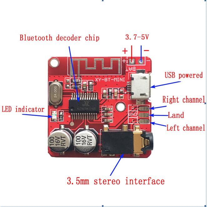 Bảng Mạch Khuếch Đại Âm Thanh VHM-314 Bluetooth 4.1 5.0 pro Mini 3.7V 5V
