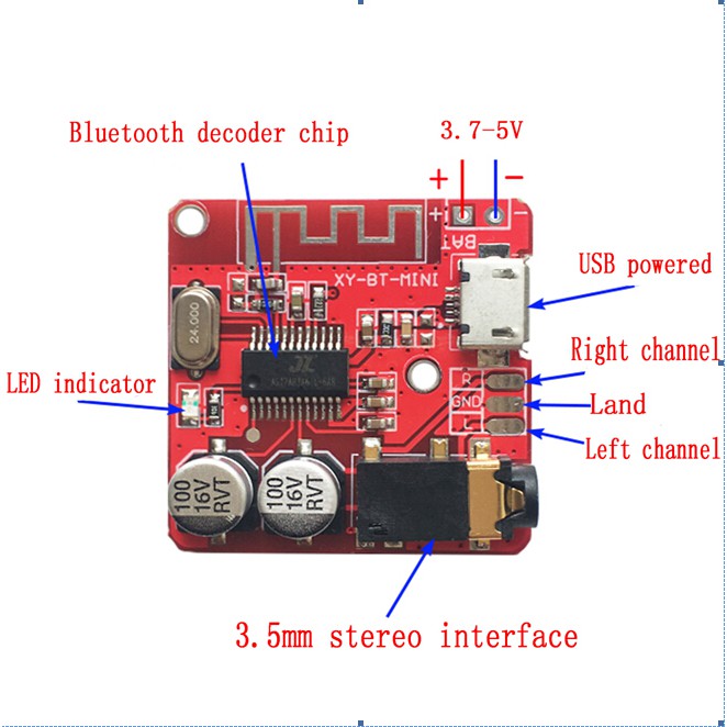 Bo Mạch Khuếch Đại Âm Thanh Bluetooth 4.1 Mini 3.7V 5V Chất Lượng Cao