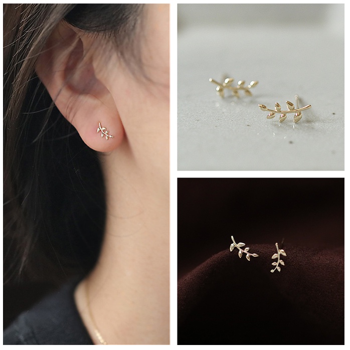 Bông Tai Hình Lá Cỡ Nhỏ Thời Trang