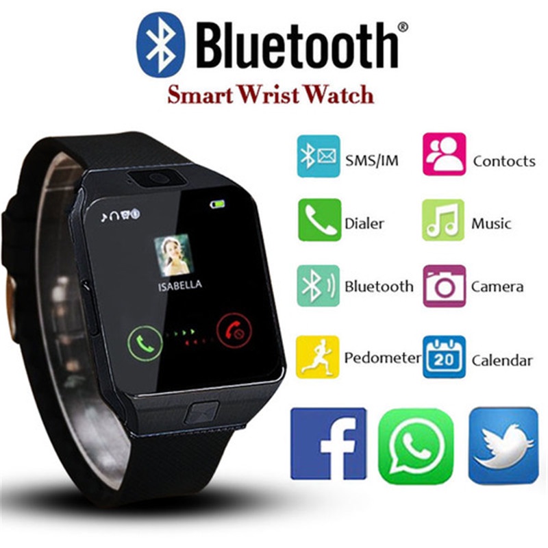 Đồng hồ thông minh Bluetooth điện tử DZ09 Hỗ trợ thẻ TF Sim có đồng hồ thông minh máy ảnh