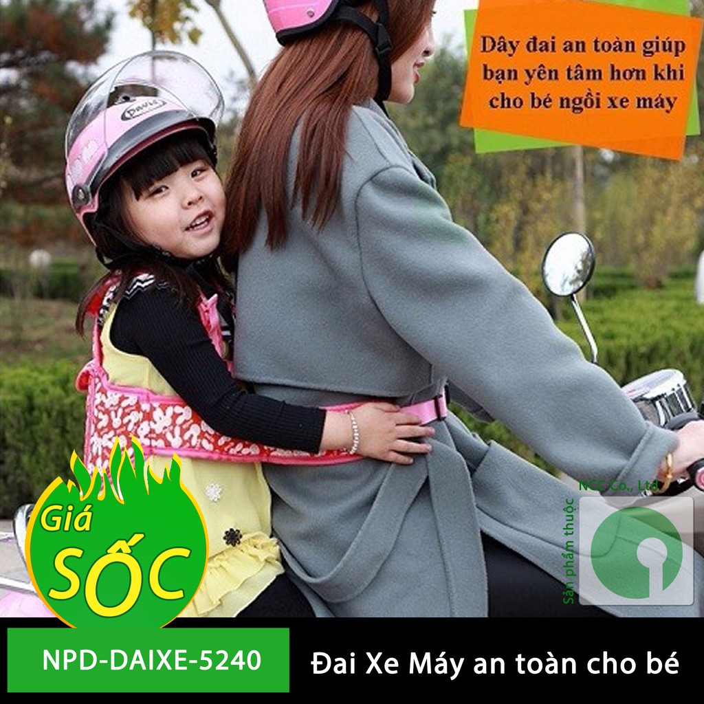 Đai xe máy cho trẻ em giúp mẹ và bé chuyến đi an toàn hơn - NPD-DAIXE-5240 (Nhiều màu)