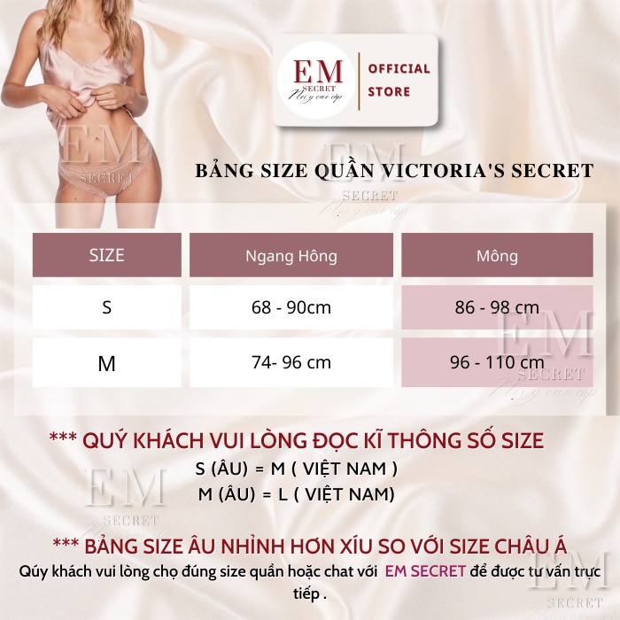 Quần lót Victoria’s Secret xuất Âu