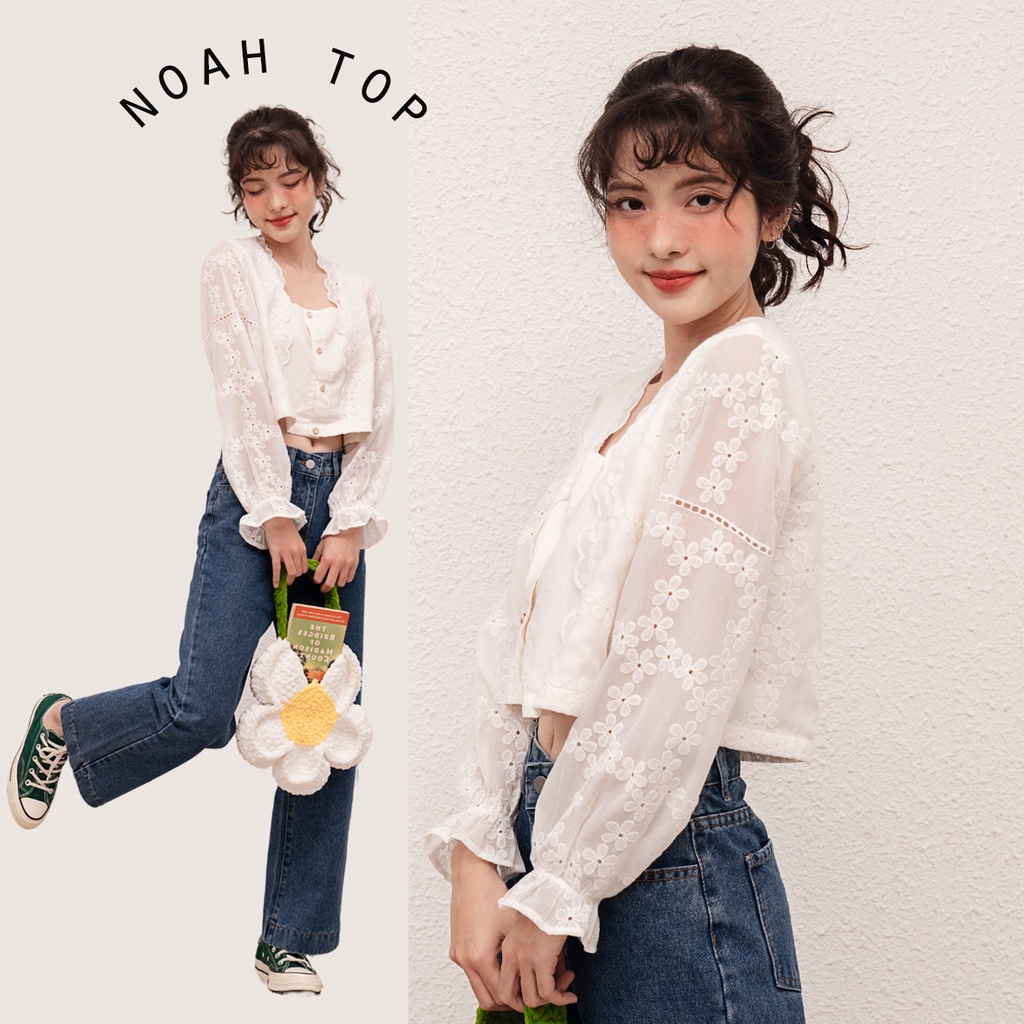 BLEUBIRD Áo thô ren Noah Top