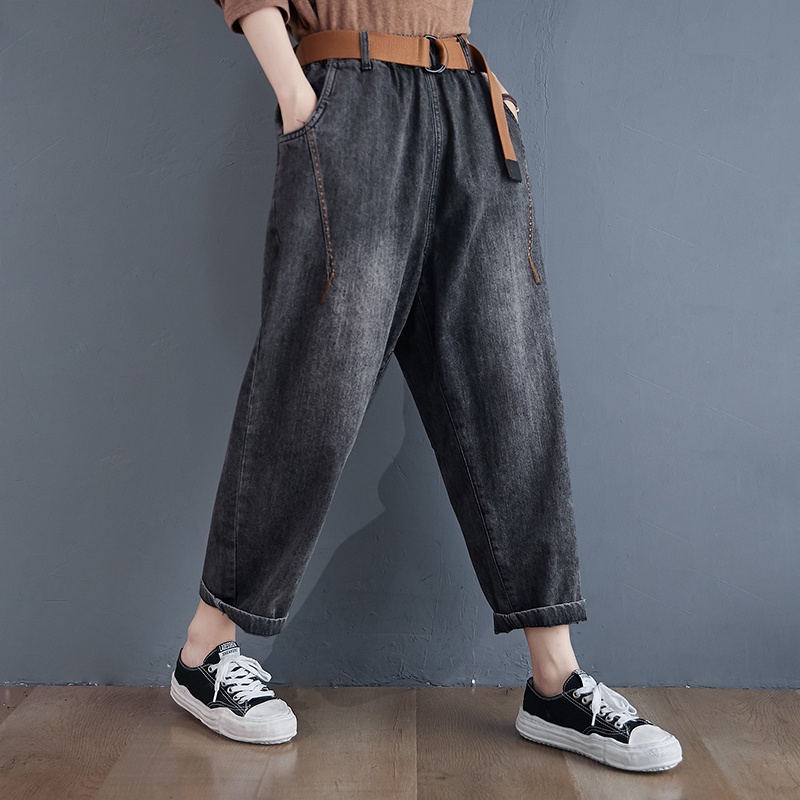 G25 quần jean big size freesize thoải mái rộng rãi phong cách Hàn Quốc cạp cao thời trang