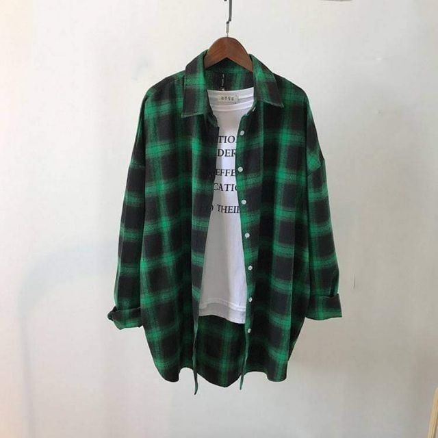 Sơ mi caro unisex / sơ mi flannel | BigBuy360 - bigbuy360.vn