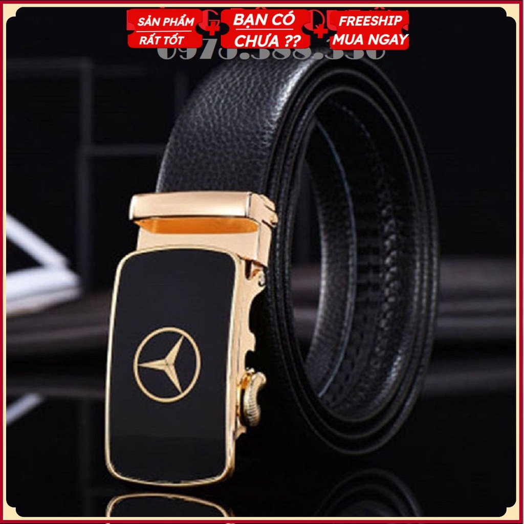 [Dây Lưng] Thắt Lưng Da Nam Hàng Hiệu MERCEDES Cao Cấp Da Xịn. Dây Nịt Nam Da Bò 100% Mạ Vàng Nam Tính Chính Hãng GC503