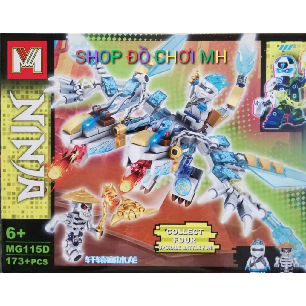 Đồ chơi xếp hình lắp ráp mg115- bộ tứ ninja thần rồng hộ thể