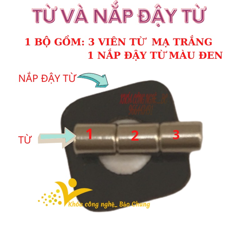 Phụ kiện xe máy bộ 3 viên từ và nắp đậy dành cho chìa khóa xe máy có mở nắp từ ổ khóa dòng xe honda, yamaha
