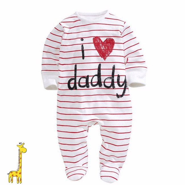 Unisex Baby Girl Boy I Love Mummy Daddy Onesies Jumpsuit Long Sleeve Bodysuit