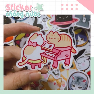 Set sticker mèo cute, sticker chống nắng, chống nước