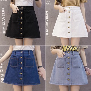 FREESHIP ĐƠN 99K_ Chân váy jean chữ A cài nút