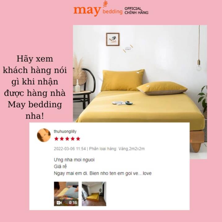 Ga giường May Bedding chất liệu cotton tici gồm ra giường và 2 vỏ gối nằm kích thước 1m2 1m6 1m8 2m2