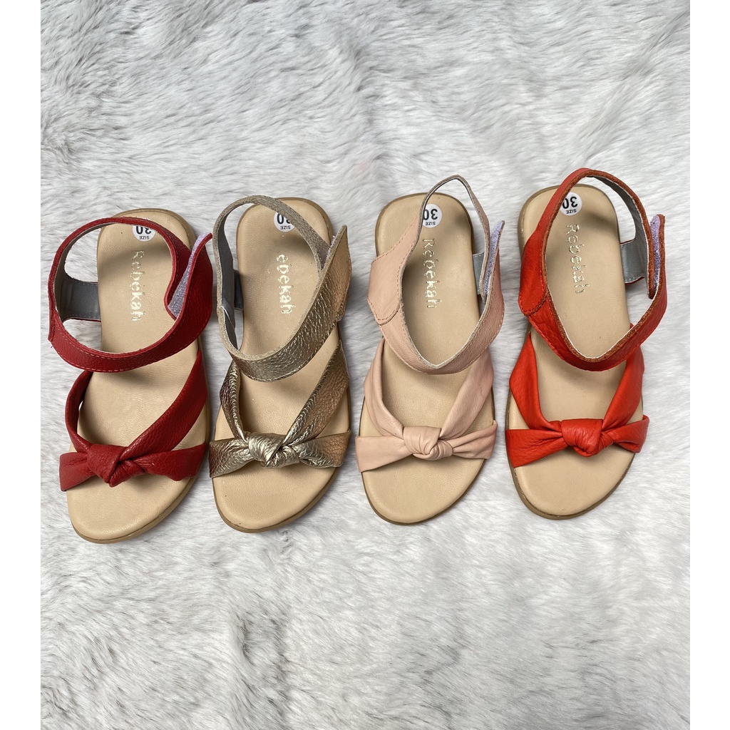 GIÀY SANDAL DA MẪU NƠ CHO BÉ GÁI