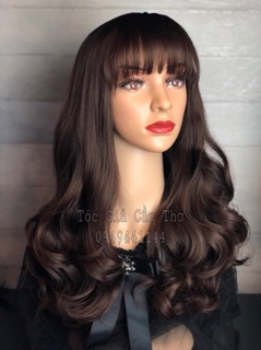 TÓC BỘ XOĂN 55cm Nâu Đen