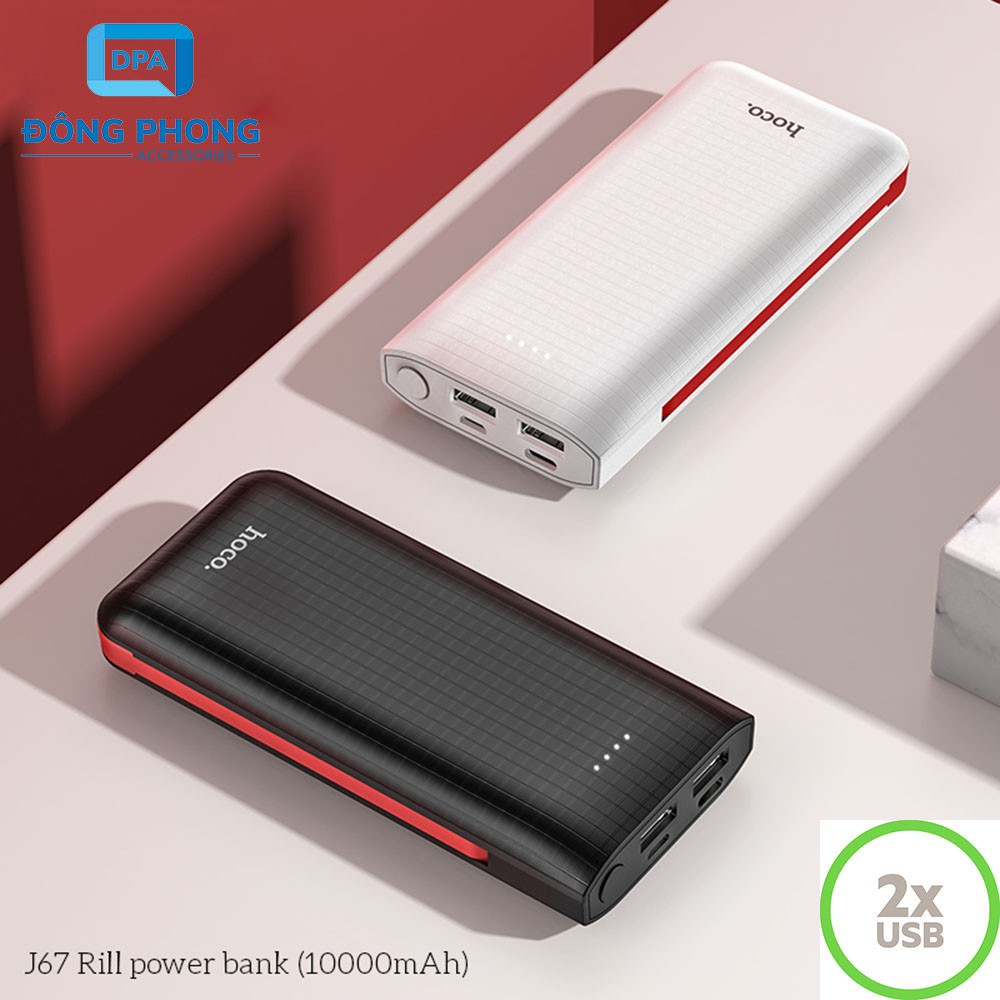 Pin Dự Phòng Hoco J67 10000mAh Chính Hãng Tích Hợp Cáp Sạc Đa Năng