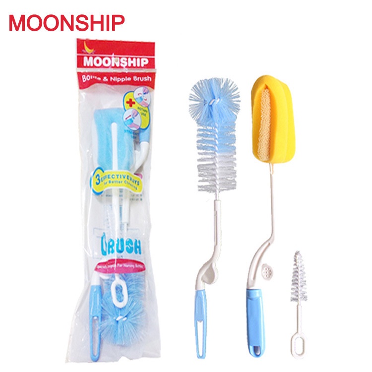 Bộ 4 Dụng Cụ Cọ Rửa Ly, Bình Sữa Đa Năng MOONSHIP