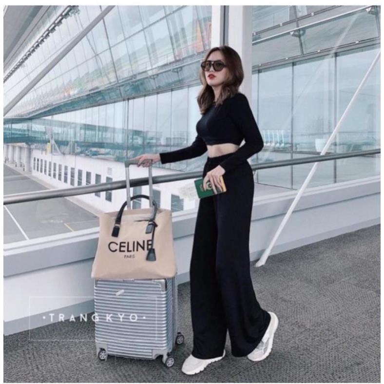 [Mã FAMAYWA2 giảm 10K đơn 50K] Sét Đồ Bộ Thể Thao Áo Croptop Tay Dài & Quần Ống Rộng | BigBuy360 - bigbuy360.vn