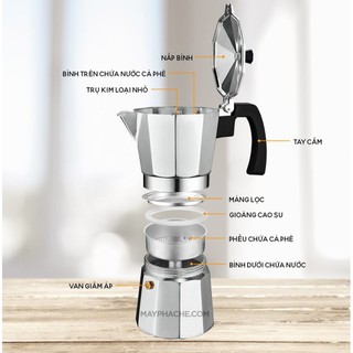 BÌNH PHA CAFE ESPRESSO (Moka pot) DUNG TÍCH 50ml (01cup)