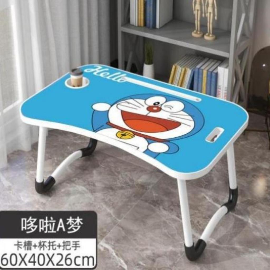 Bàn học gấp gọn cao cấp bọc nhựa có khe cắm Ipad, ngăn đựng bút, tay xách và chỗ để cốc nước, siêu bền,đẹp,cute