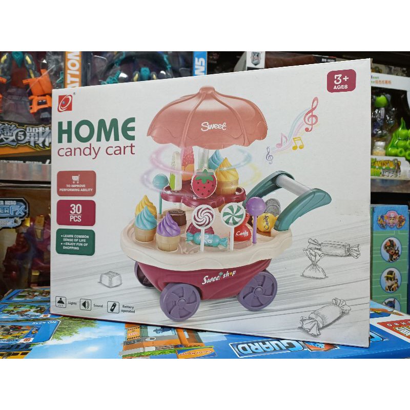 Hộp đồ chơi Xe đẩy 2 tầng HOME CANDY CART bán kem và kẹo