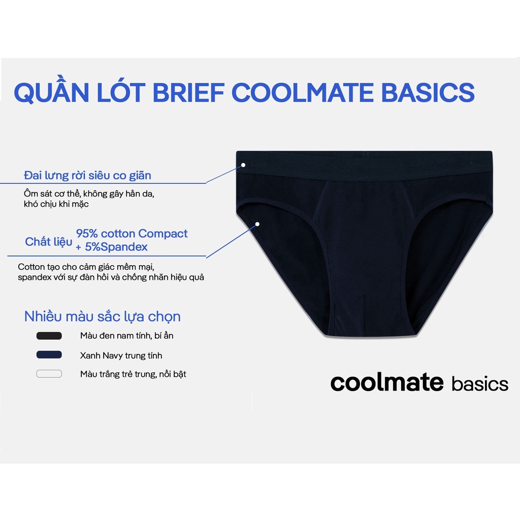 Quần lót nam Brief Coolmate Basics nhiều màu