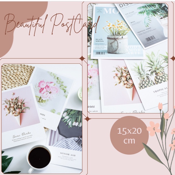 Postcard 15x20cm phụ kiện trang trí chụp ảnh / ảnh thẻ decor background dán tường