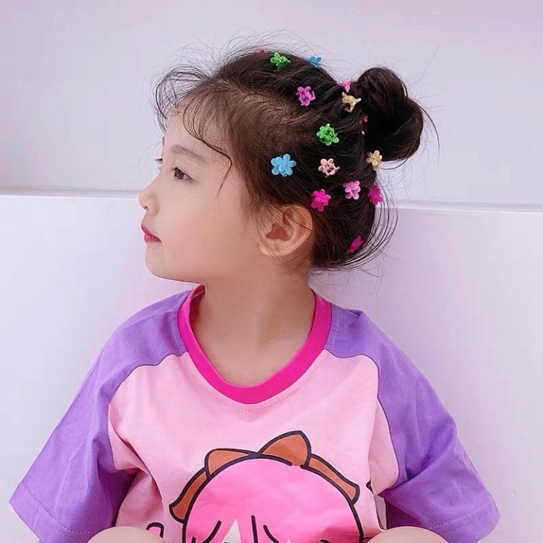 Túi 50 kẹp càng cua mini nhiều hoạ tiết đánh yêu cho bé