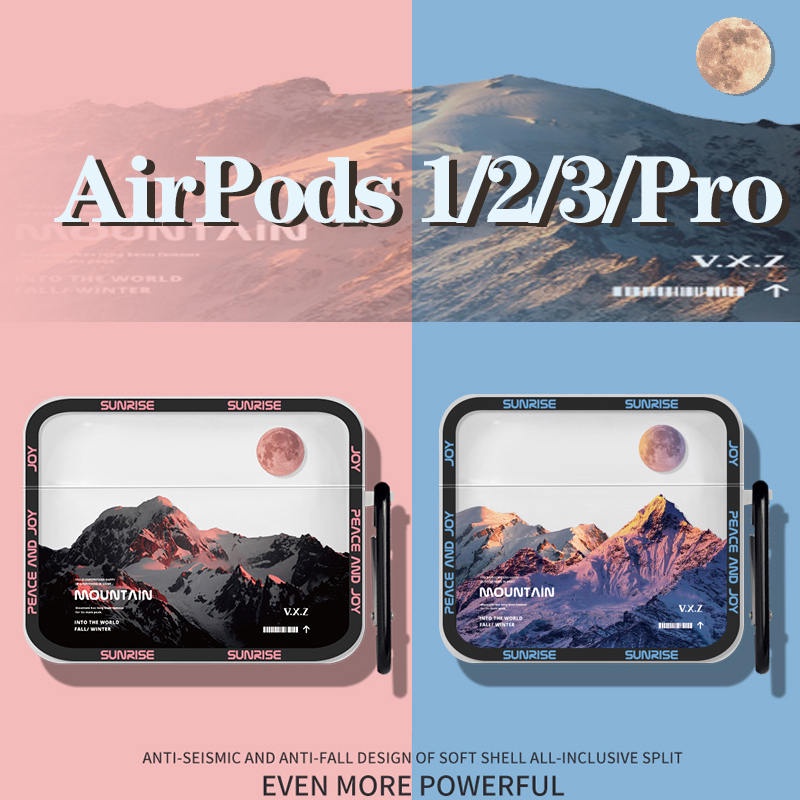 Vỏ Bảo Vệ Hộp Sạc Tai Nghe Airpods 3 Pro 2 3 Họa Tiết Ngọn Núi Tuyết / Núi Tuyết Độc Đáo Thời Trang Ốp