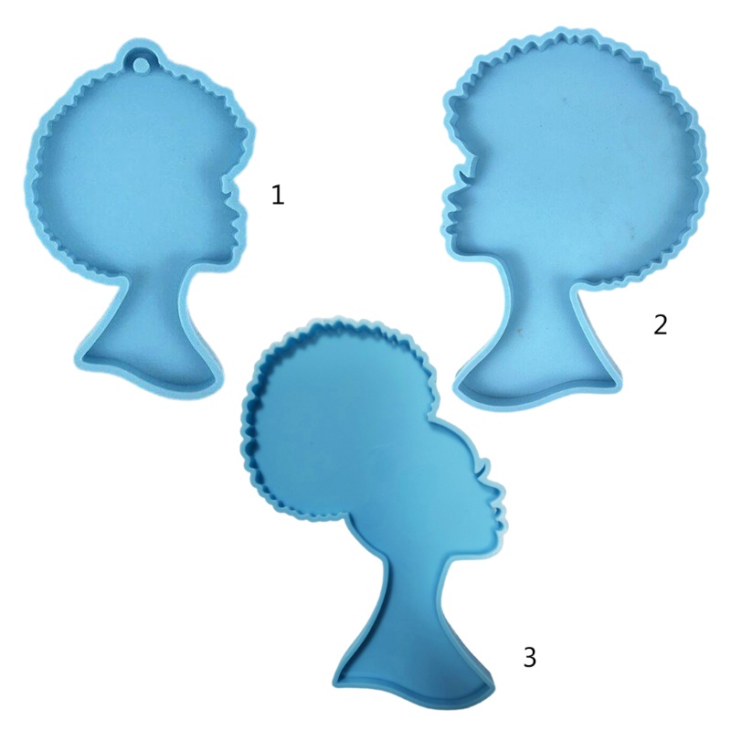 Khuôn Silicone Làm Móc Khóa Hình Đầu Cô Gái