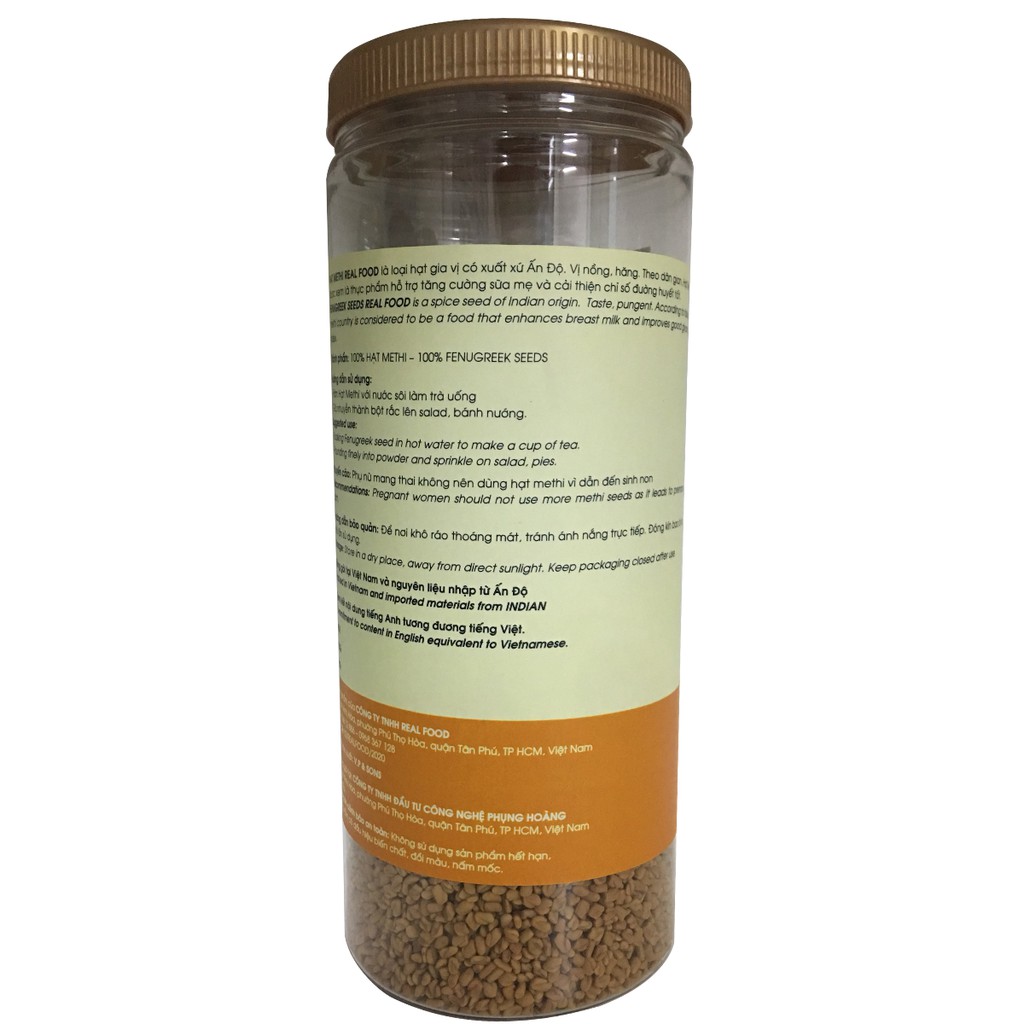 Hũ Hạt Methi Ấn Độ -Thương hiệu REAL FOOD STORE (Nhiều lựa chọn) | BigBuy360 - bigbuy360.vn