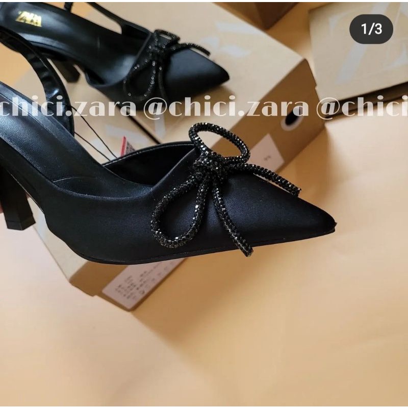 Giày cao gót nơ đính đá xuất xịn CHICI