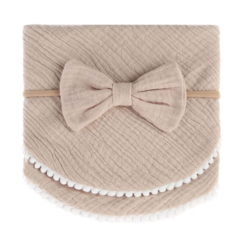 Yếm Quấn Khô Tóc Đính Nơ Xinh Xắn Cho Bé